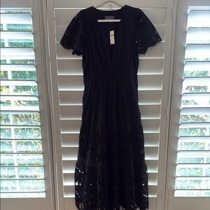 NWT Anthropologie Black Somerset Maxi Dress
